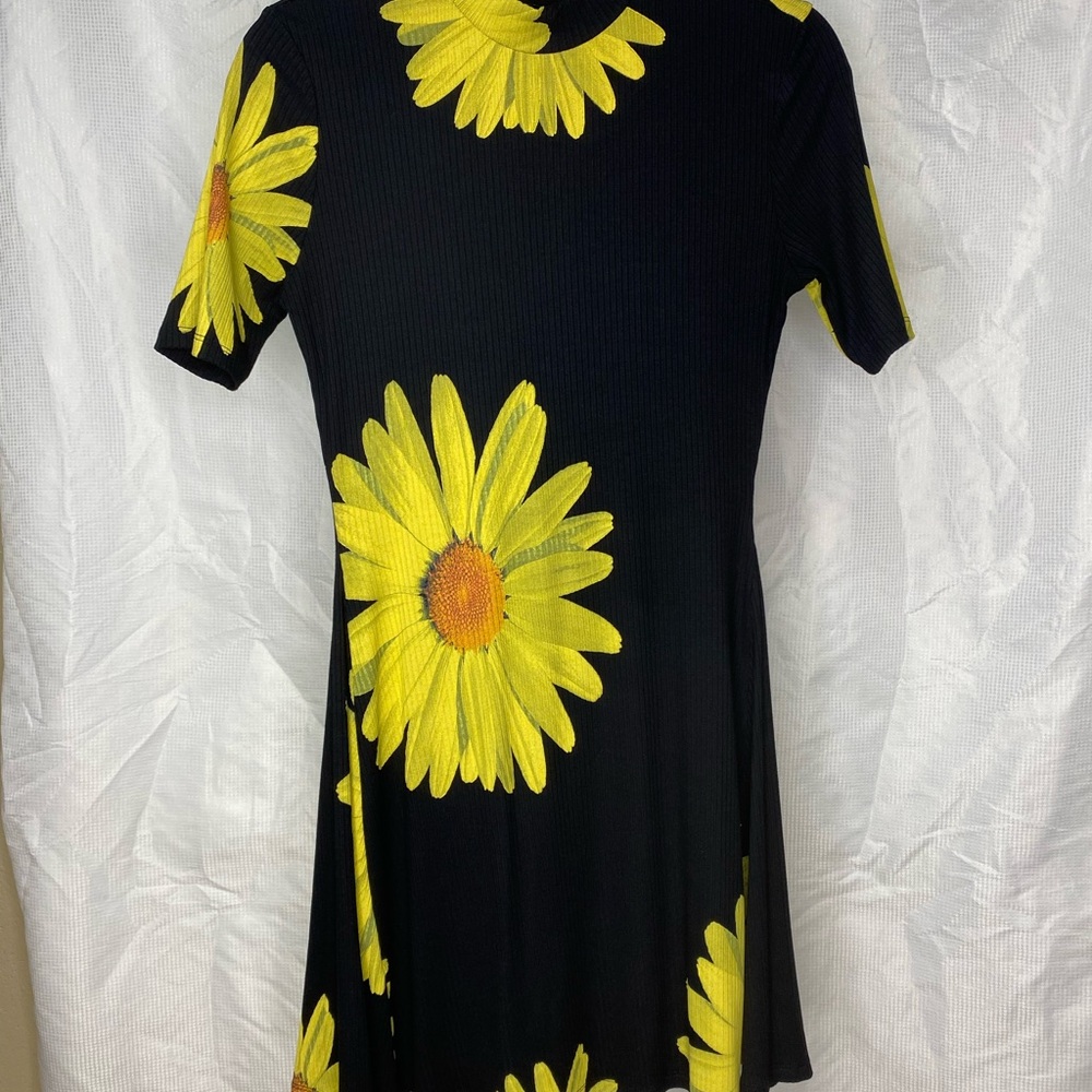 Desigual -Floral Black and Yellow Women's Dress